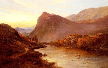 湖池の滝 Painting - グレンの夕日の風景 アルフレッド・デ・ブリアンスキー・シニア